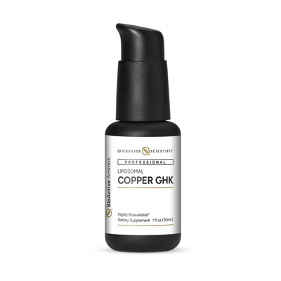 A Supplement botte with the name Copper GHK by Quicksilver Scientific.