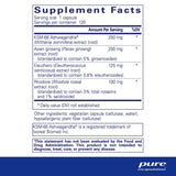 Ingredients: KSM-66 Ahwagandha, Asian ginseng, Eleuthero, Phodiola, 