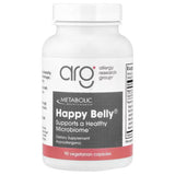 A Supplement container with the name Happy Belly by Allergy Research Group