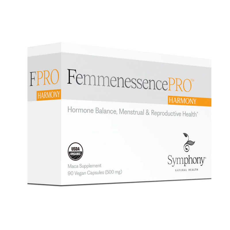 A Supplement Box with the name FemmenessencePro Harmony by Symphony Nutural Health.