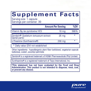 Ingredients: Vitamin B6, Zembrin, L-Theanine.
