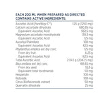 Text describing the ingredients: Ascorbic Acid (PureWay-C), Calcium ascorbate dihydrate, Equivalent Ascorbic Acid, Magnesium ascorbate monohydrate,Ascorbyl Palmitate, Phyllanthus emblica ext dry conc. (from dry fruit) Bixa orellana ext dry conc. (from dry seed) Hesperidin, Rutoside, Citrus Bioflavonoids extract, Quercetin dihydrate.