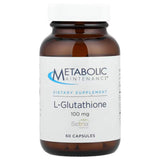 A Supplement container with the name L-Glutathione by Metabolic Maintenance.