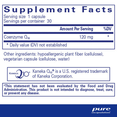 Ingredients: Coenzyme Q10 120mg