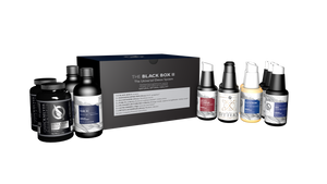 Supplement facts for Black Box® II (Protocol) - Universal Detox Kit listing ingredients including DIM, Diindolylmethane, Glutathione, Phosphatidylcholine