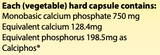 Supplement facts for Reparen 120's listing ingredients including Calcium, Calcium phosphate, Phosphorus