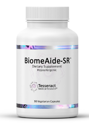 A supplement container of BiomeAide-SR by Tesseract