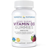 A Supplement container with the name Vitamin D3 Gummies by Nordic Naturals.