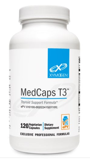 A supplement container of MedCaps T3 by Xymogen