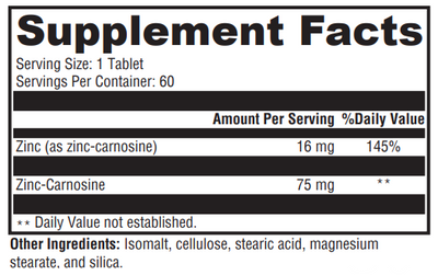 Supplement facts for PepciX