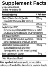 Supplement facts for LibidoStim-M
