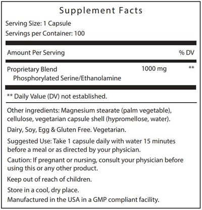 Supplement facts for Seriphos®