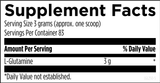Ingredients list:
L-Glutamine 