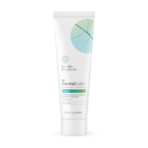An image of toothpaste with the name Dentalcidin by Biocidin Botanicals