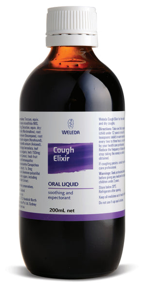 A supplement container of Cough Elixir by Weleda
