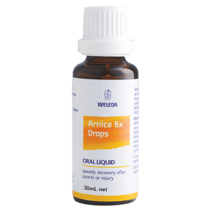 A supplement container of Arnica 6x Drops by Weleda