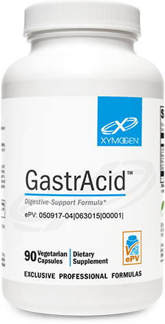 A supplement container of GastrAcid™ by Xymogen