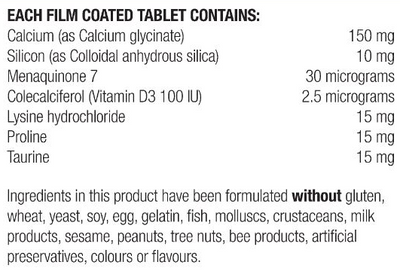 Supplement facts for Calcium Plus listing ingredients including Calcium, Cholecalciferol, Collodial Anhydrous Silica, Colloidal silicon dioxide, Lysine