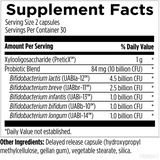 Xylooligosaccharide, probiotic blend, bifidobacterium lactis, bifidobacterium breve, bifidobacterium infantis, bifidobacterium bifidum, bifidobacterium longum, delayed release capsule, hydroxypropyl methylcellulose, gellan gum, vegetable stearate, silica 