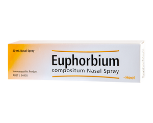 A supplement container of Euphorbium Comp Nasal Spray 20mL by Heel