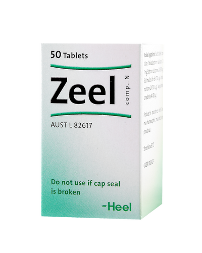 A supplement container of Zeel Tablets 50 by Heel