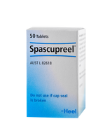 A supplement container of Spascupreel Tablets 50 by Heel