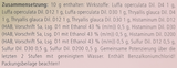 Text listing the ingredients in German