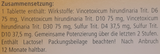 Supplement facts for Engystol Tablets 250 listing ingredients including Sulfur