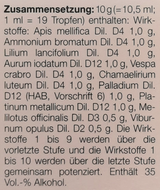 Supplement facts for Lilium Compositum 30mL listing ingredients including Cramp Bark