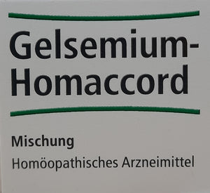 A supplement container of Gelsemium Homaccord Drops 30mL by Heel