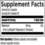 Text describing in ingredients: Magnesium 144mg.