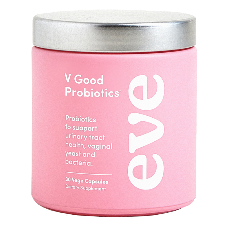 A supplement container of V Good Probiotics by Eve