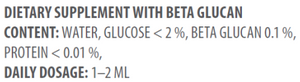Supplement facts for Lentinex® listing ingredients including Beta Glucan