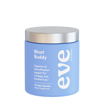 A supplement container of Bloat Buddy by Eve