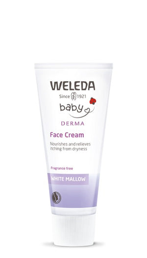 A supplement container of White Mallow Face Cream by Weleda
