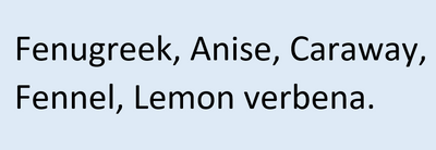 Supplement facts for Nursing Tea listing ingredients including Caraway Oil, Fennel, Fenugreek, Foeniculum vulgare, Lemon Extract