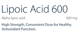 Text listing the ingredients including Lipoic Acid