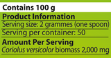 Supplement facts for Coriolus-MRL™