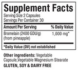 Text listing the ingredients including Bromelain
