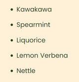 Supplement facts for Revive Premium Herbal Tea listing ingredients including Glycyrrhiza glabra, Kawakawa Leaf Powder, Lemon Extract, Licorice, Licorice Root (Glycyrrhiza Uralensis)