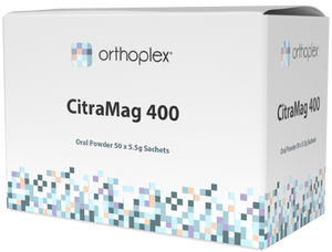 A supplement container of CitraMag 400 Sachets 50s by Orthoplex