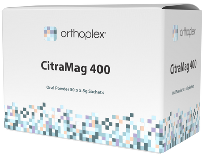 A supplement container of CitraMag 400 Sachets 50s by Orthoplex