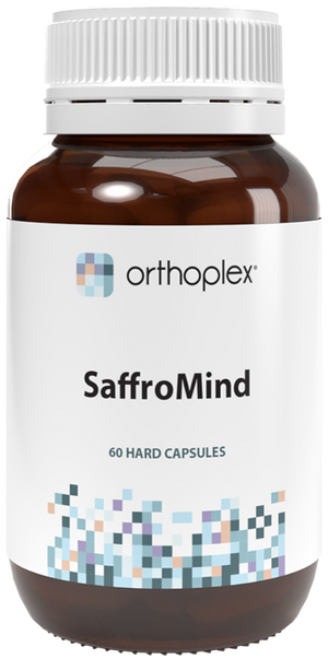 A supplement container of SaffroMind 60c (Previously NeuroCare 60c) by Orthoplex