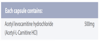 Ingredients: Acetyl levocarnitine hydrochloride (Acetyl=L=Carnitine HCI)