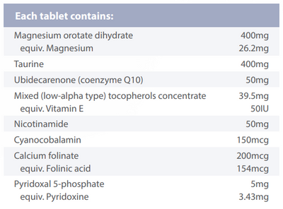 Supplement facts for CardioPro