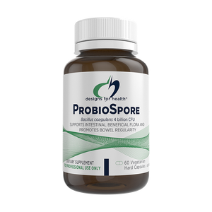 A supplement container of ProbioSpore (AUS) by Designs for Health