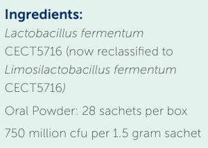 Supplement facts for Qiara Kids listing ingredients including Lactobacillus fermentum