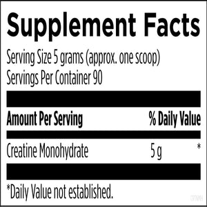 Ingredients: Creatine Monohydrate 5g.