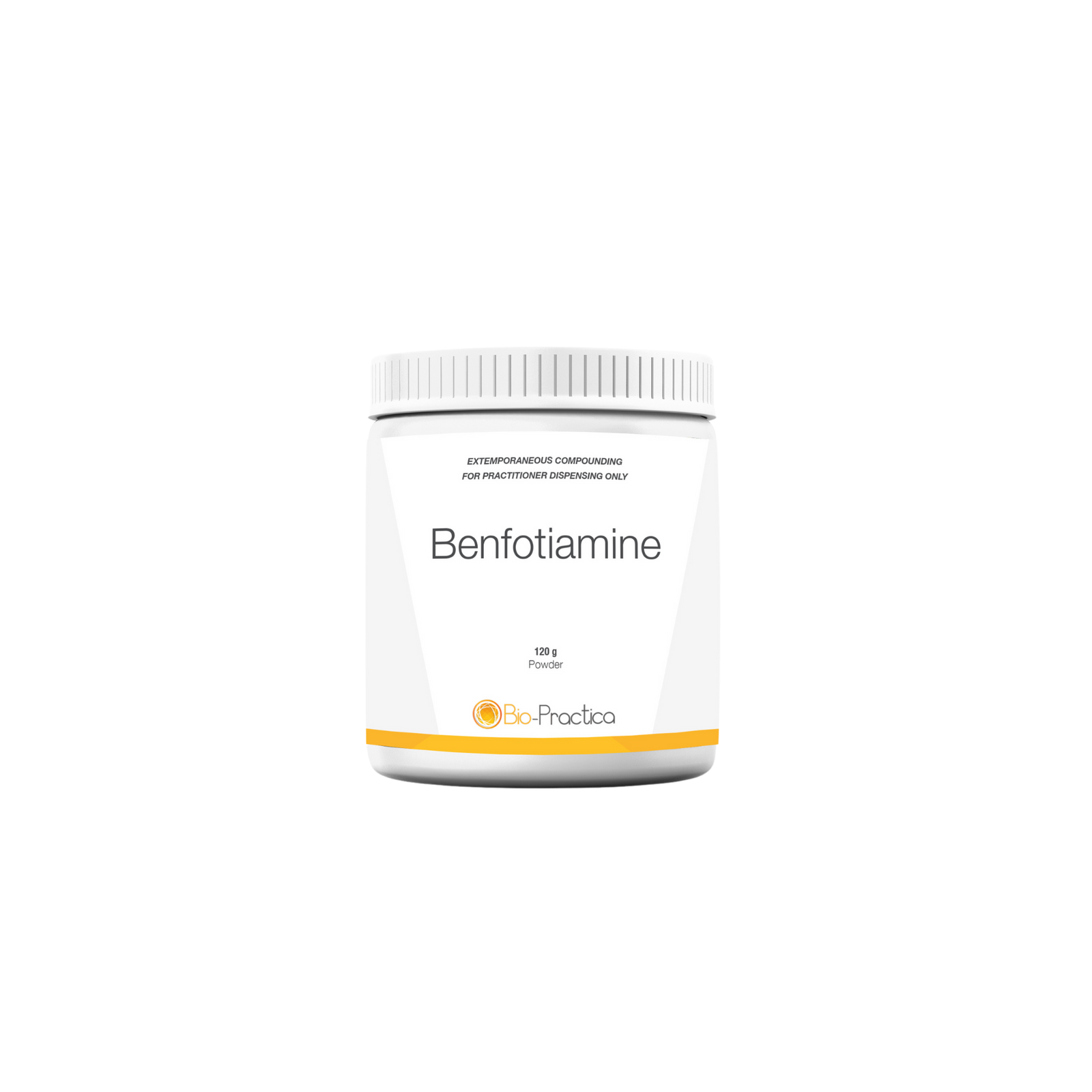 A supplement container of Benfotiamine 120g (Extemporaneous compounding) by Bio-Practica