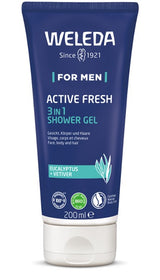 A supplement container of Mens Active Fresh 3in1 Shower Gel by Weleda